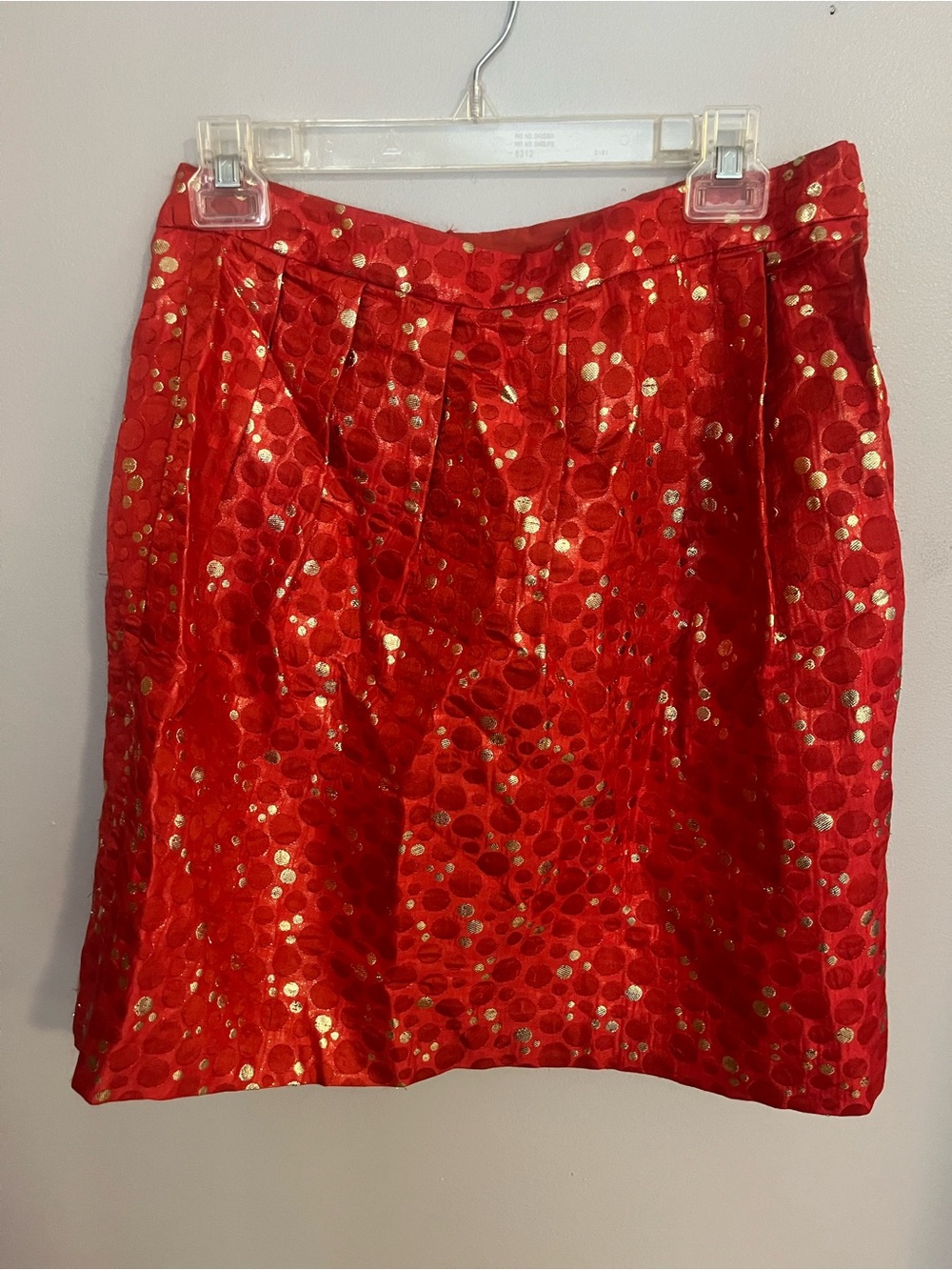 Lauren Modfatt/ Anthropologie Red Sequin Dot Mini Skirt - Festive Party Style